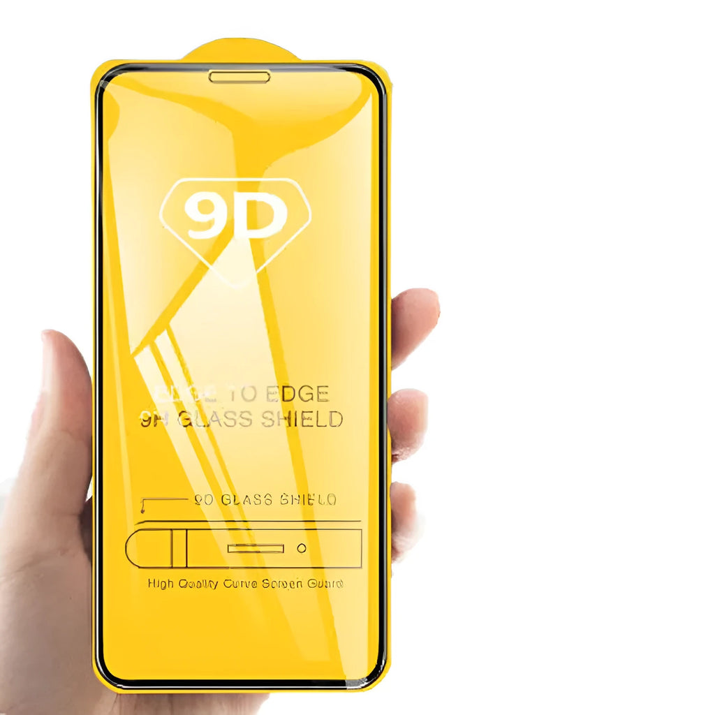 Black full coverage tempered glass screen protector for Xiaomi 10 Lite, 11 Lite, and 11T Pro phones.