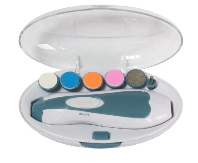Ultra-quiet multifunctional baby nail polisher in pink colour with LED light