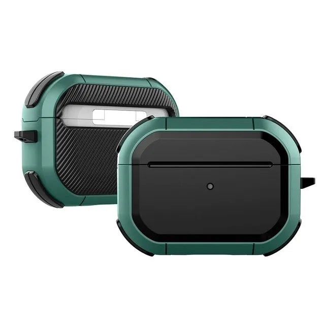 AirPods 1 2 Pro protective shell case in multiple colours including black, pink, and army green.