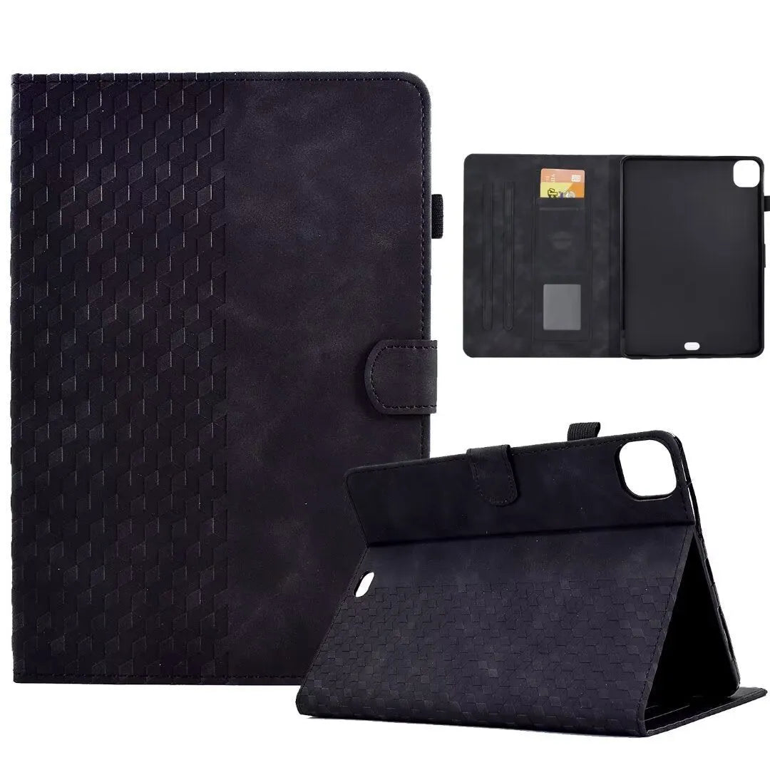 Shockproof tablet leather case with diamond frosted finish and stand for iPad Pro 11