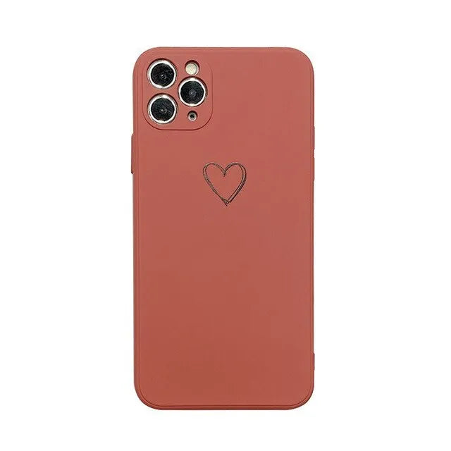 Solid colour TPU silicone back cover case for Apple iPhone on a table.