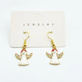 Red bow handmade beaded ear stud necklace bracelet set with mixed materials in New Chinese style