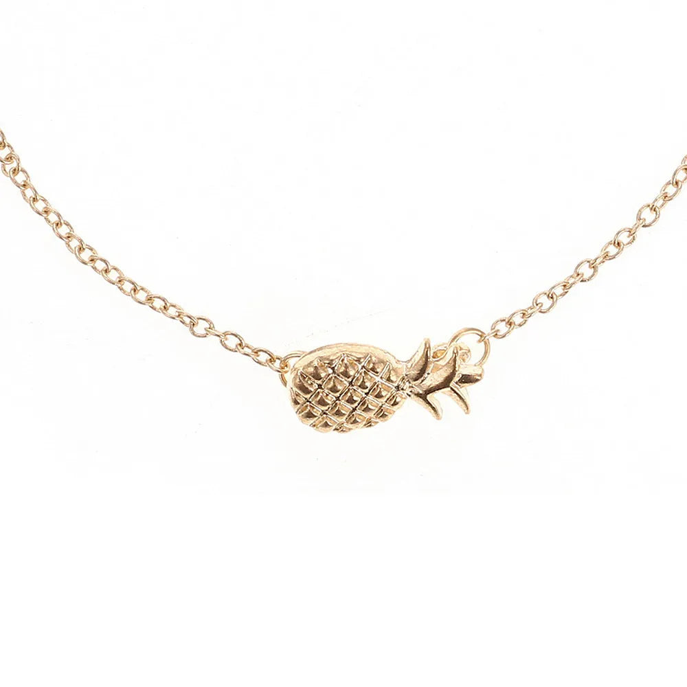 Women's alloy pineapple bracelet from XINGX series in gold or silver colour on wrist.