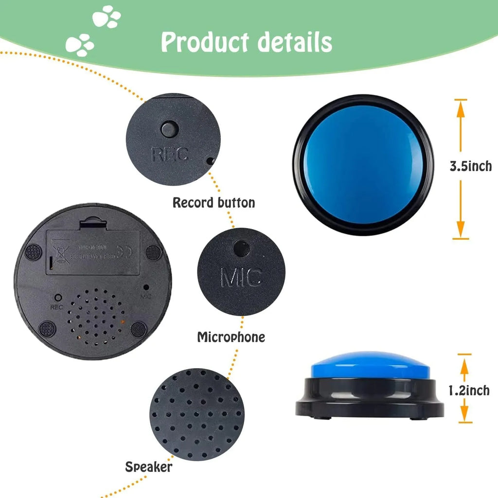 Voice recording button for dog training in multiple colours with 30-second recording capacity