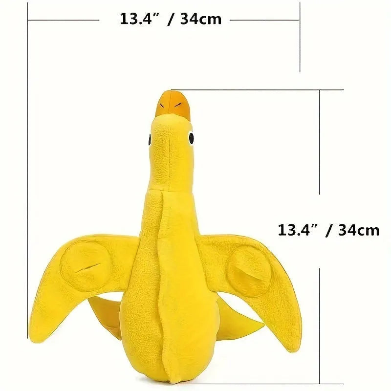 Yellow bone-shaped dog training toy with built-in duck sound chip and treat leakage compartments