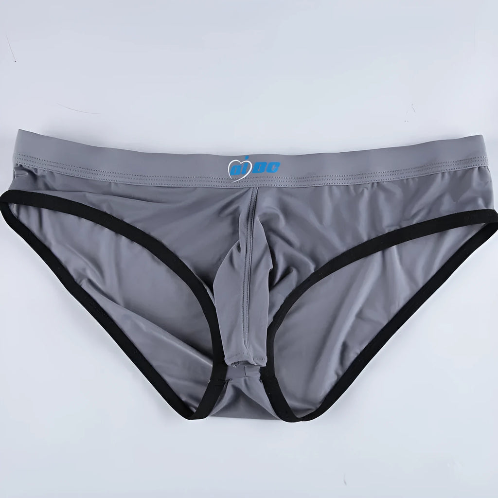 Men's ice silk briefs in Army Green colour with bullet separation design and mid waist fit
