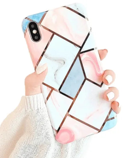 Clear transparent silicone mobile phone case for iPhone on a table.