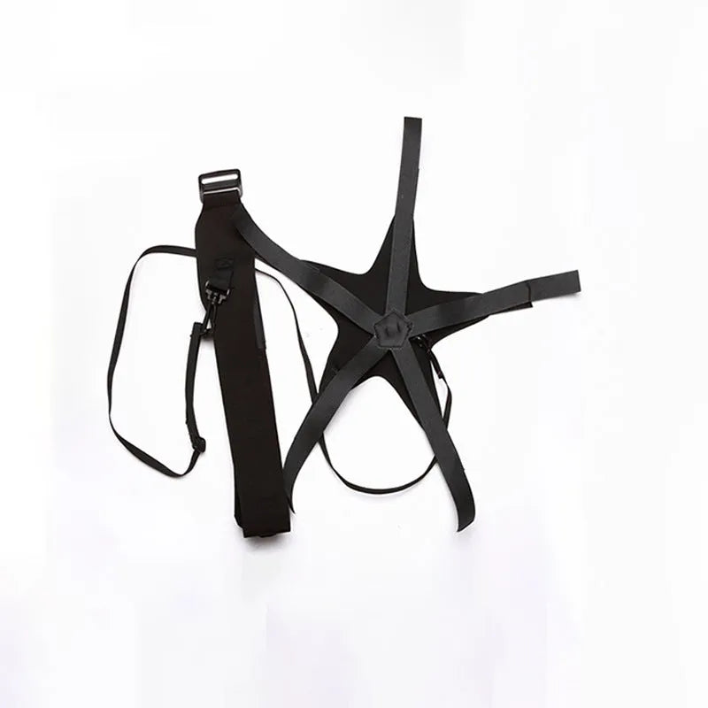 Black football juggling training belt with 2 metre length for solo practice