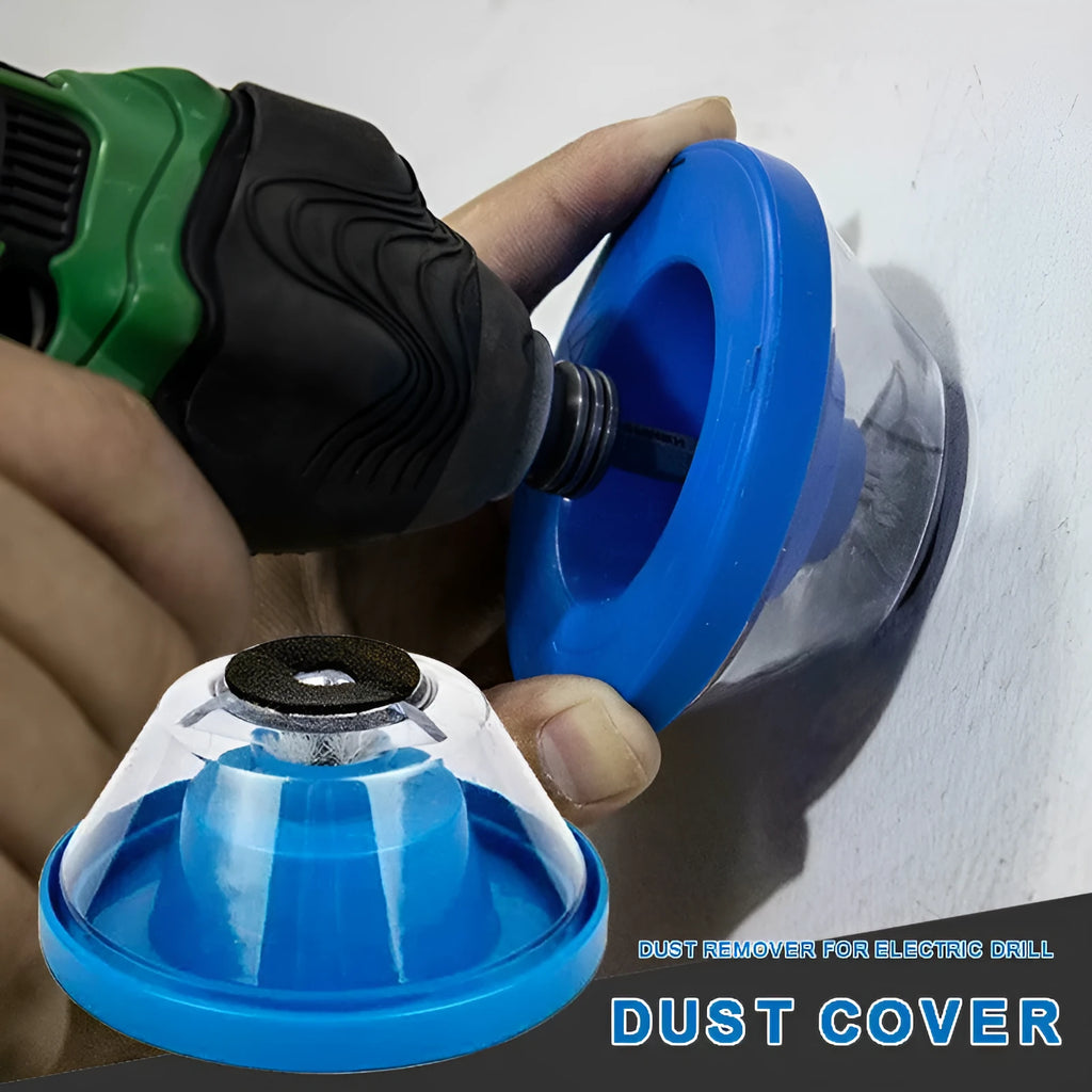 Blue plastic bowl-shaped dust cover for electric hammer drills with sponge ring.
