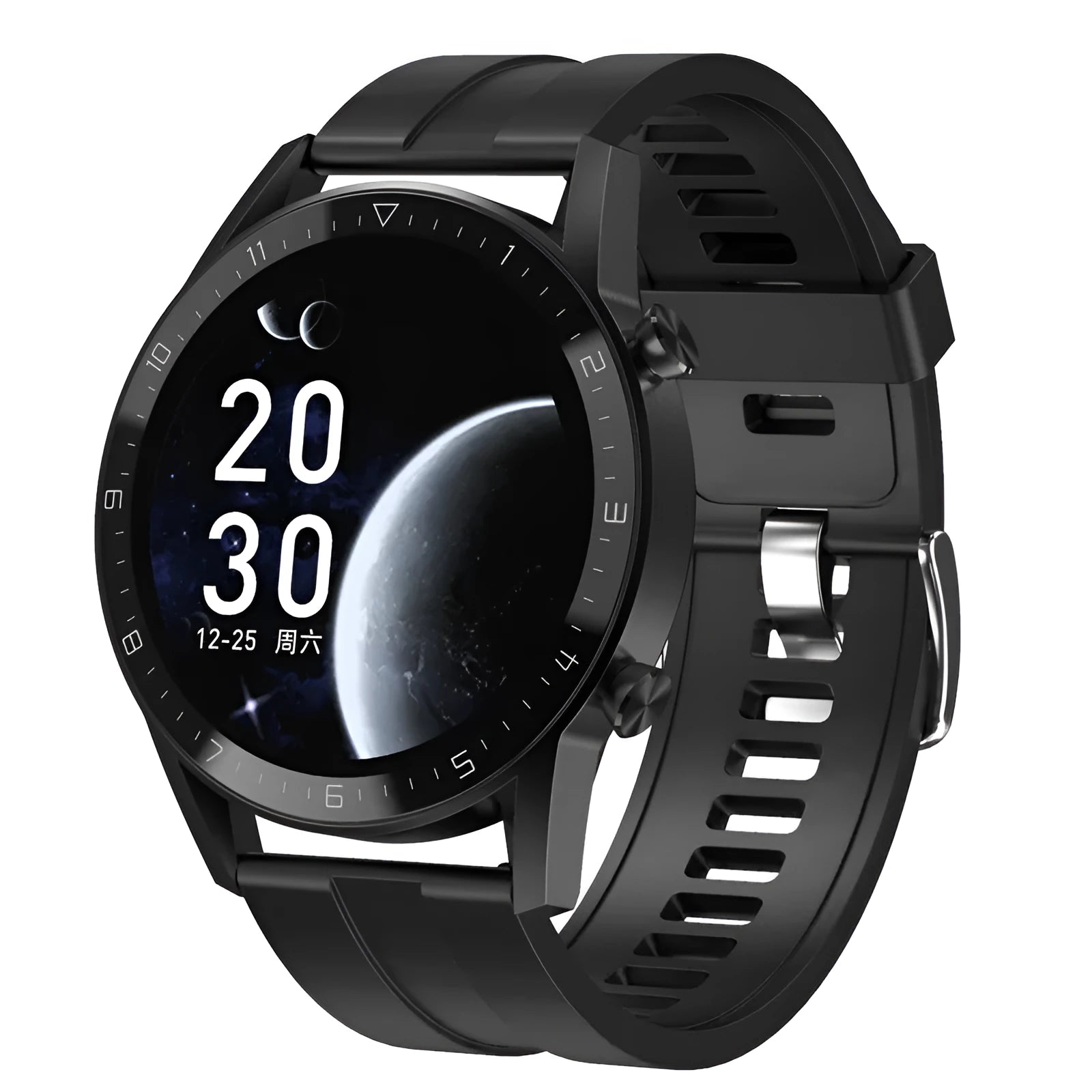 Multifunctional sports watch with touch screen showing step counting display on wrist