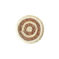 Round Japanese straw placemat with tassel detailing in papyrus material, available in four diameter sizes