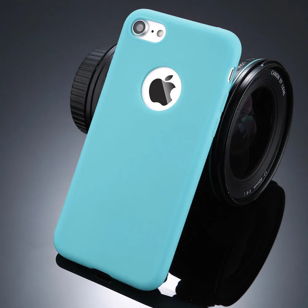 Candy colour soft silicon TPU iPhone case showing protection from scratches and shock