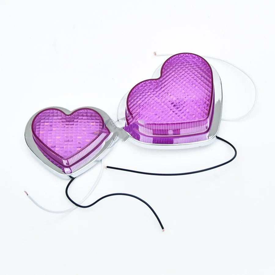 Heart-shaped 12V LED car sidelight in multiple colours for fender modification