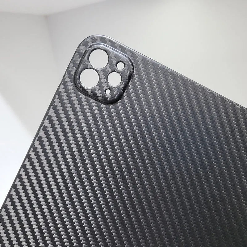 Carbon fibre flat protective hard case for Apple iPad Pro 11-inch tablet in forged finish