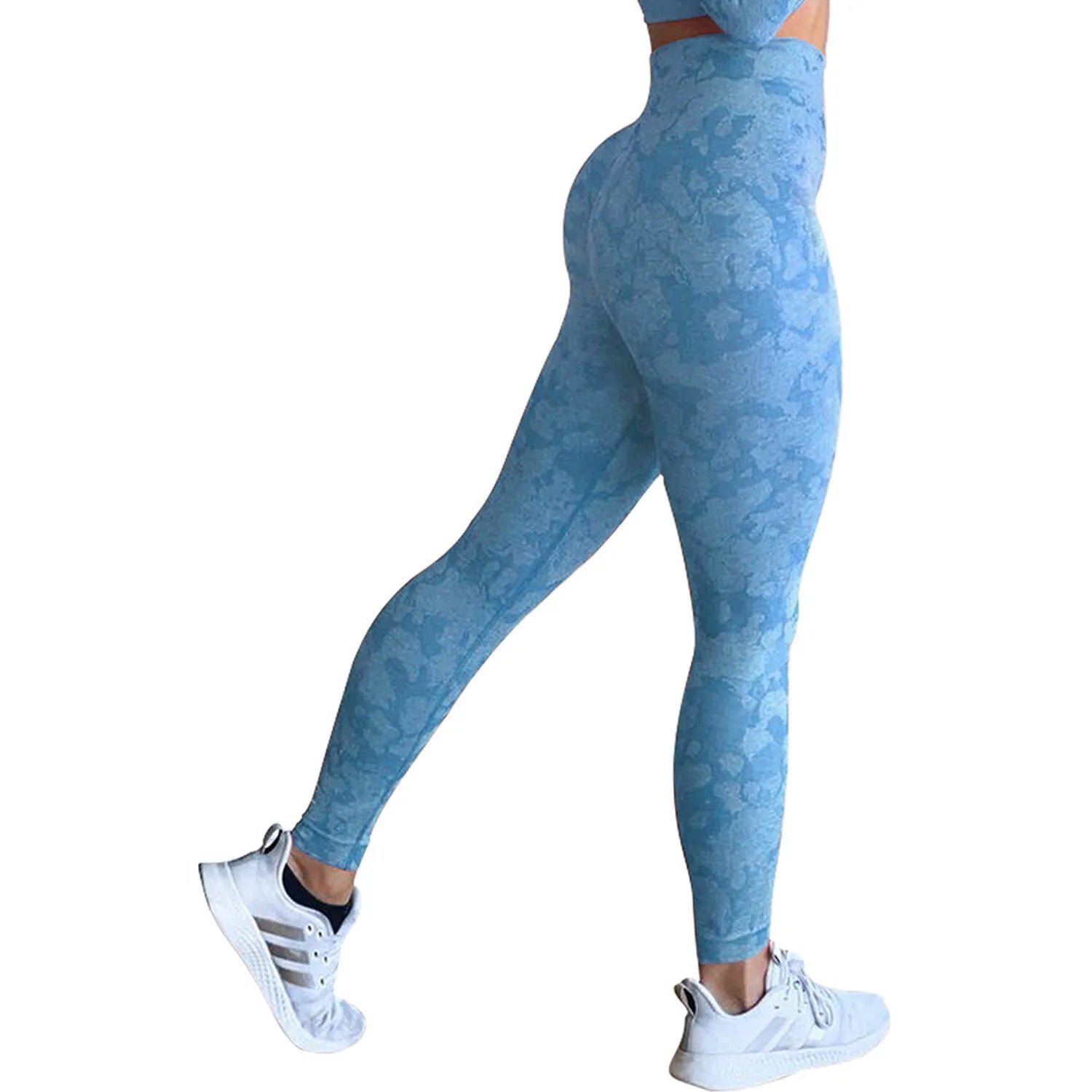 Women's push up booty leggings in camouflage pattern for gym workouts and yoga