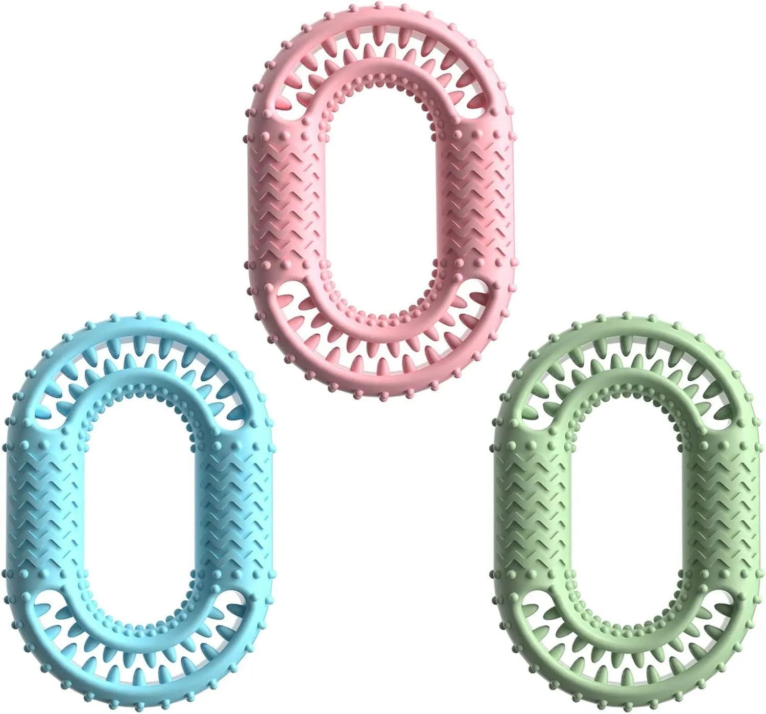 Blue heavy duty O-ring shaped dog chew toy for aggressive chewers and dental care.
