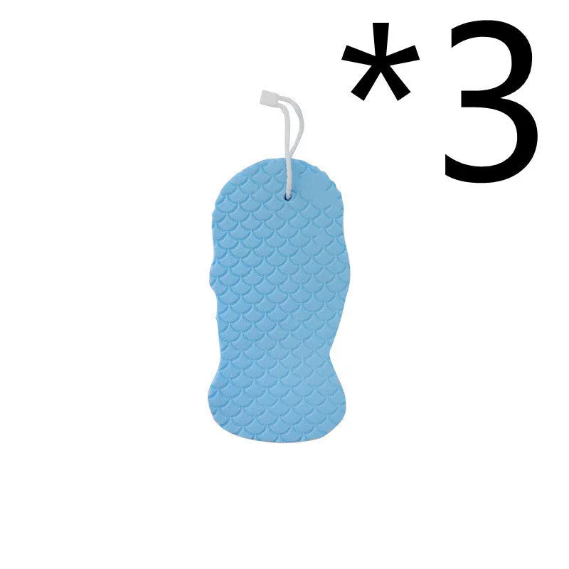 3D fish scale pattern bath sponge in white colour for body exfoliation
