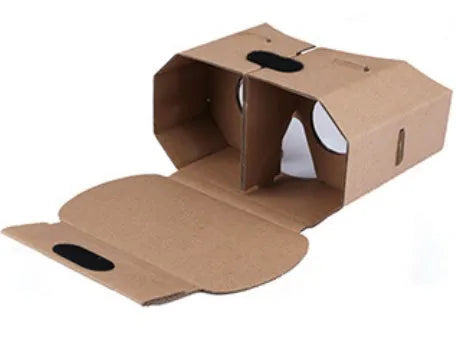 3D virtual reality paper glasses for mobile phones up to 6 inch screen size with corrugated construction