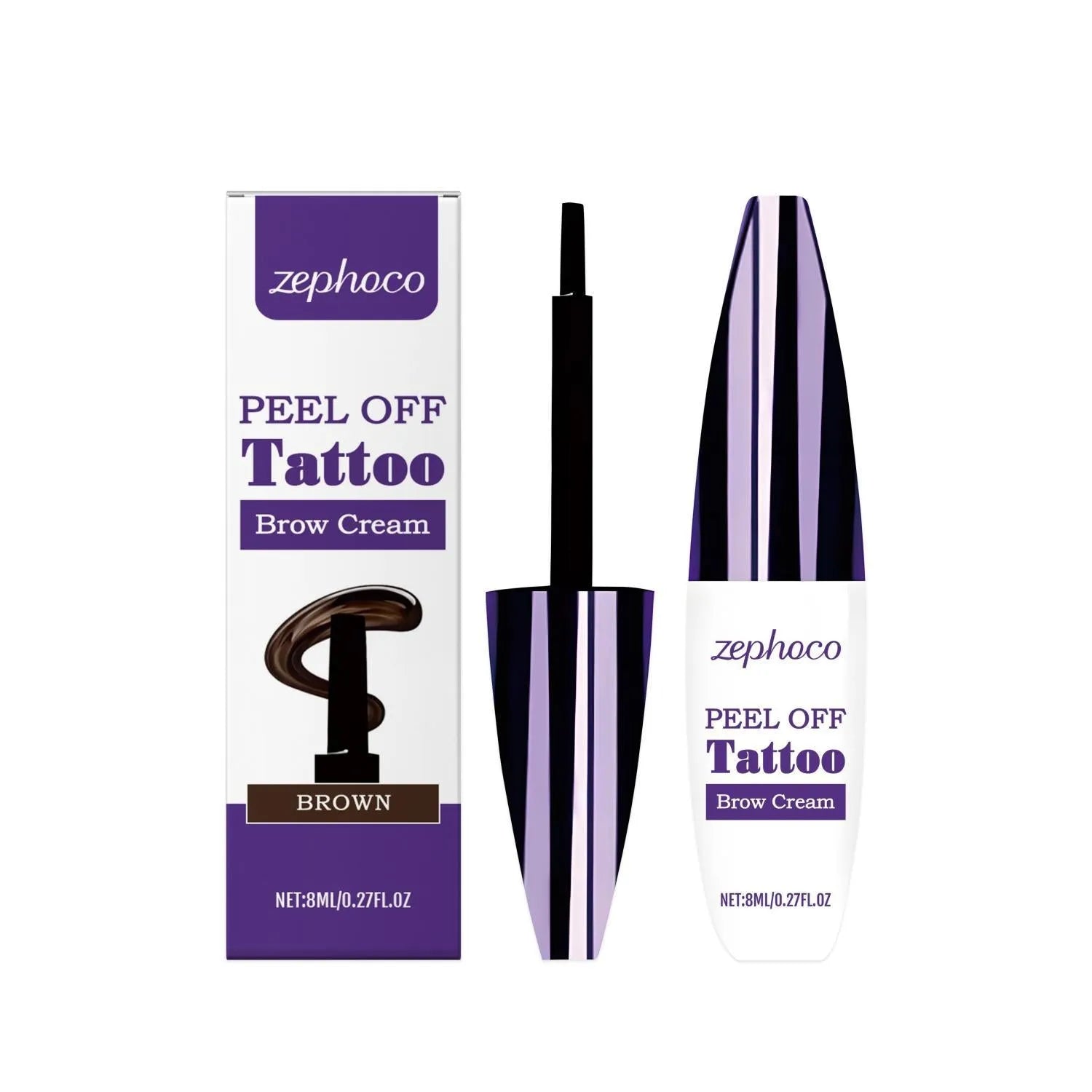Tearable liquid eyebrow pencil in black, brown and light brown shades