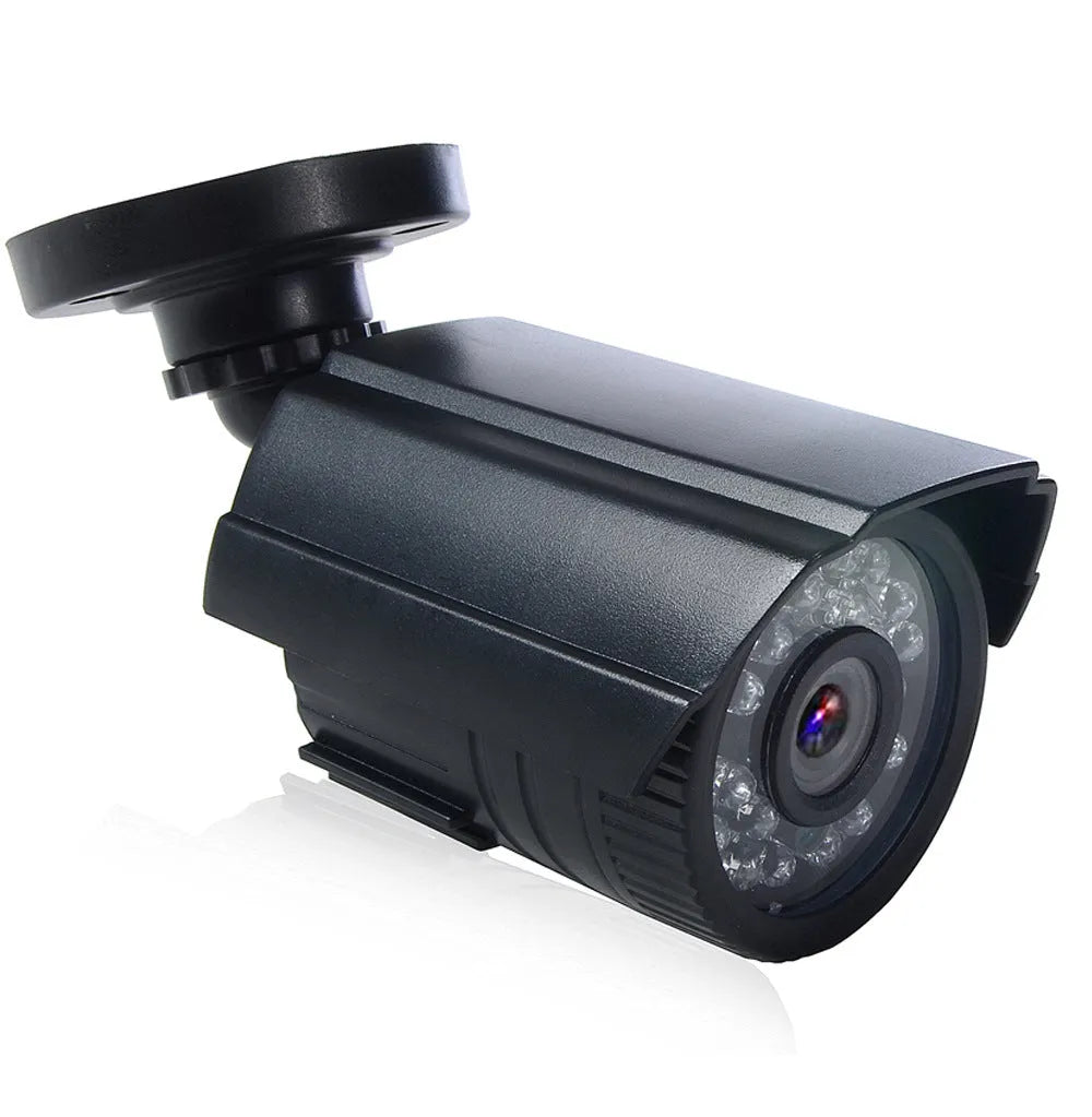 Black AHD HD waterproof security camera with fixed lens for 720P surveillance