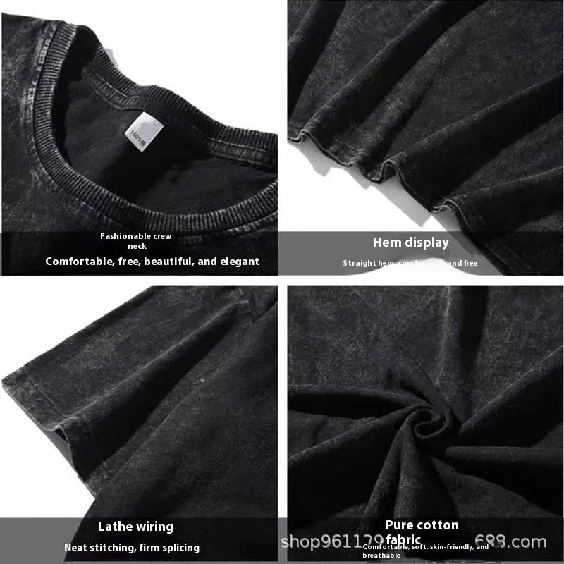 Men's loose fit character print cotton t-shirt on hanger, short sleeve summer top