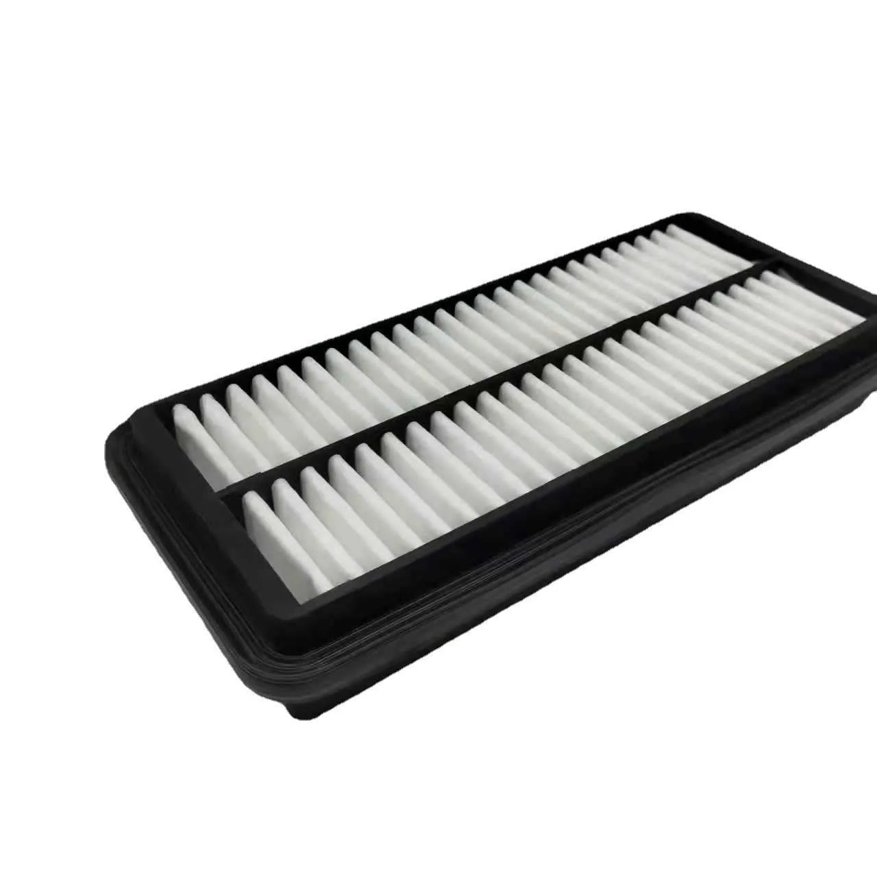 Black car air filter for Hyundai vehicles measuring 256mm x 113mm x 40mm