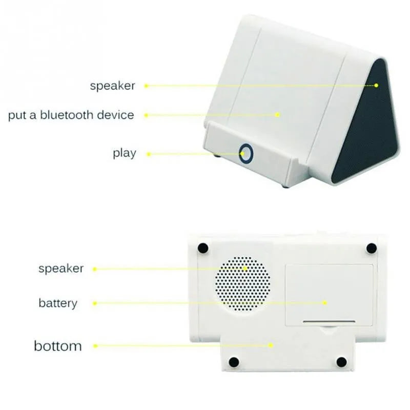 Wireless Bluetooth mini speaker in black or white with charging cable