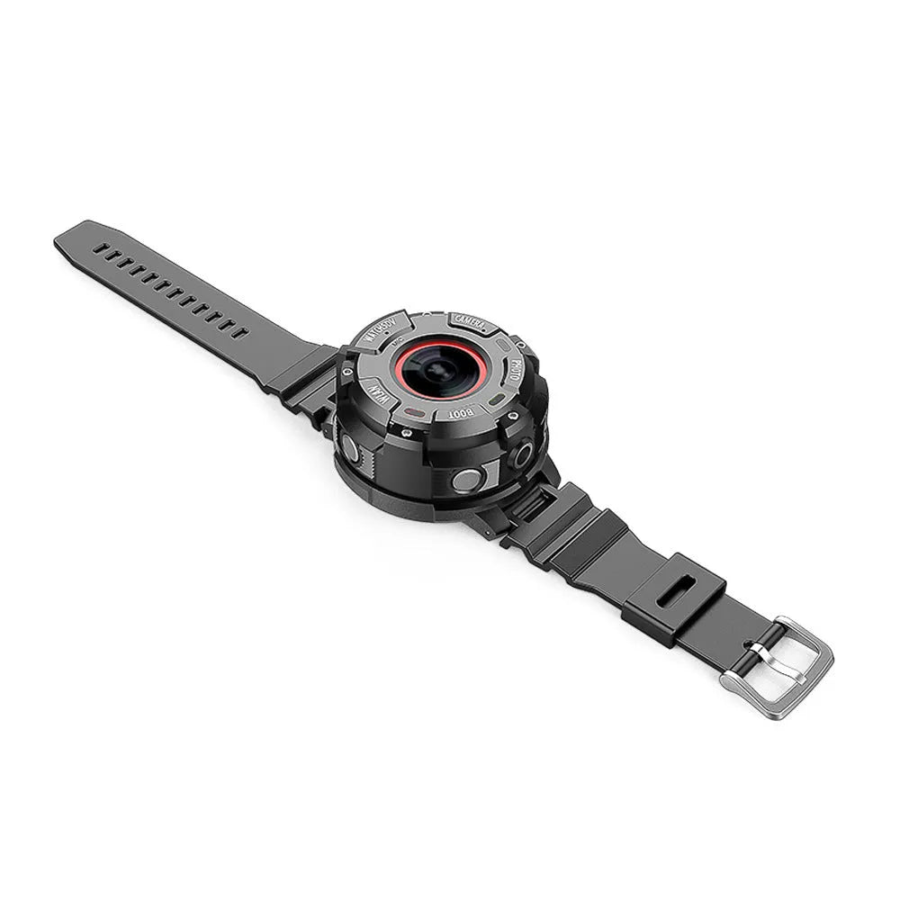 Black waterproof digital sports camera showing compact 290mm length design