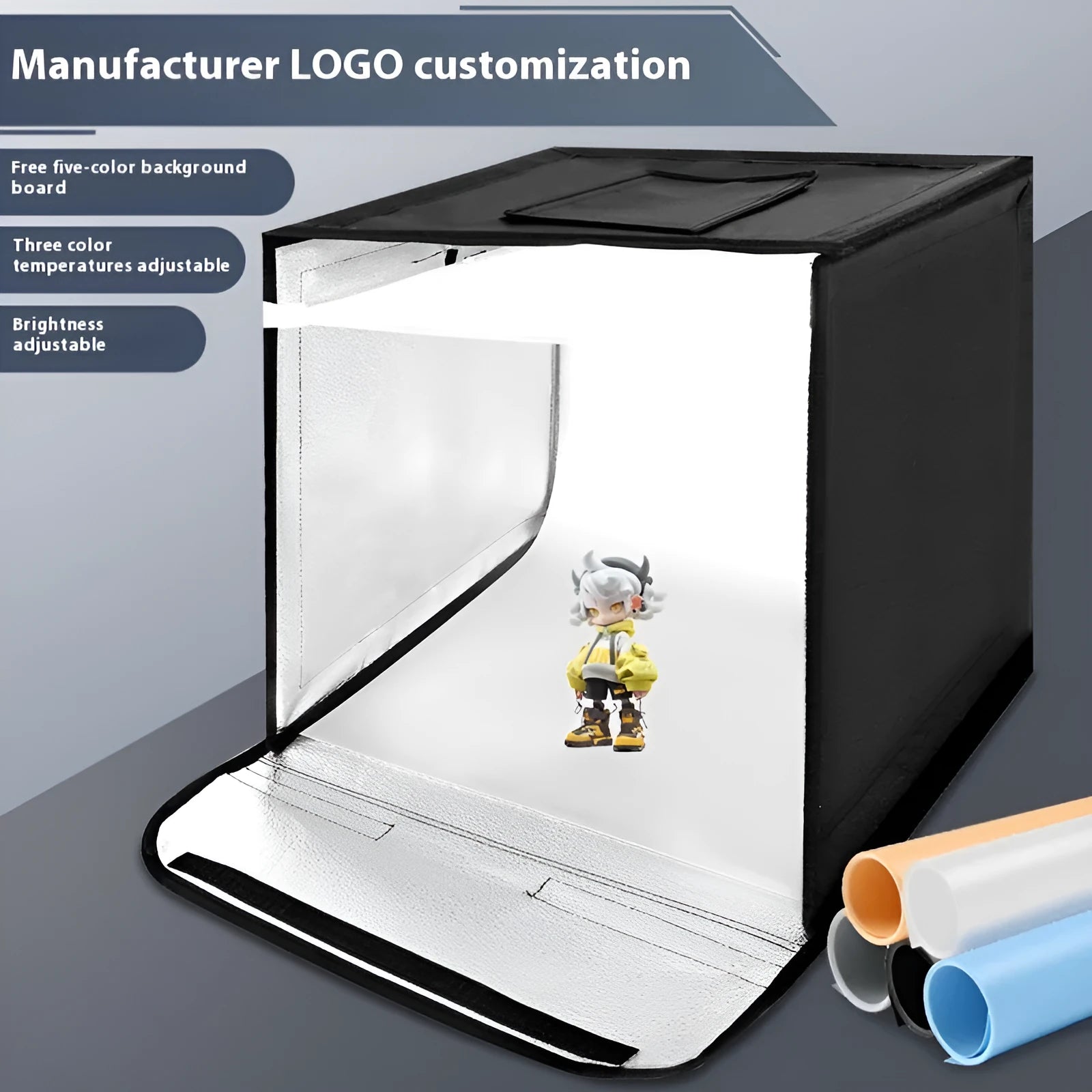 50cm studio light box with metal frame and USB plug for product photography