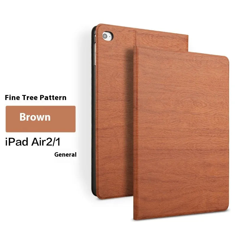 Sapphire blue imitation leather iPad protective cover with integrated sleep bracket stand.