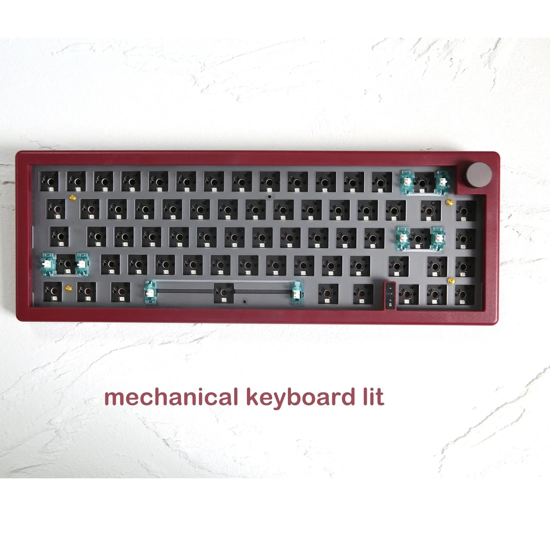 DIY mechanical keyboard kit with hot-swap PCB and RGB lighting in seven colour options.