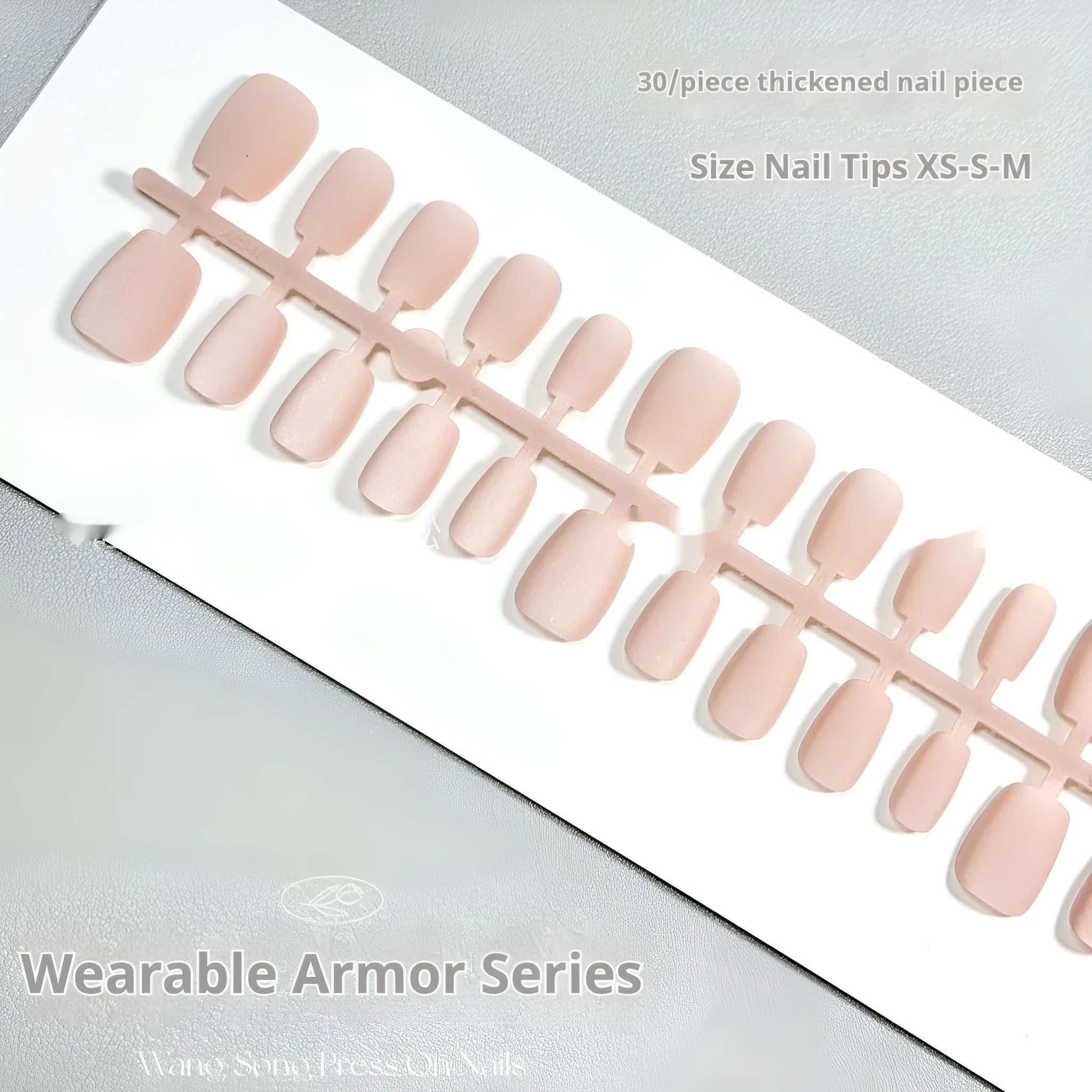 Frosted Velvet Cat's Eye Aurora artificial nail wear set in short ladder XS, S, and M sizes.