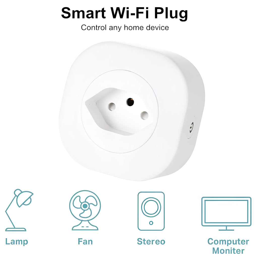 16A smart WiFi socket plug with EU, US, and Swiss configurations for voice-controlled home automation