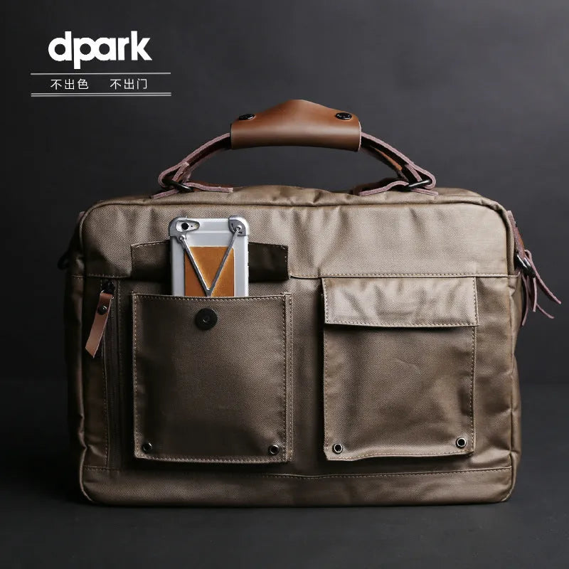 Dpark black messenger-style laptop bag for 14-inch or 15-inch Lenovo computers with shoulder strap