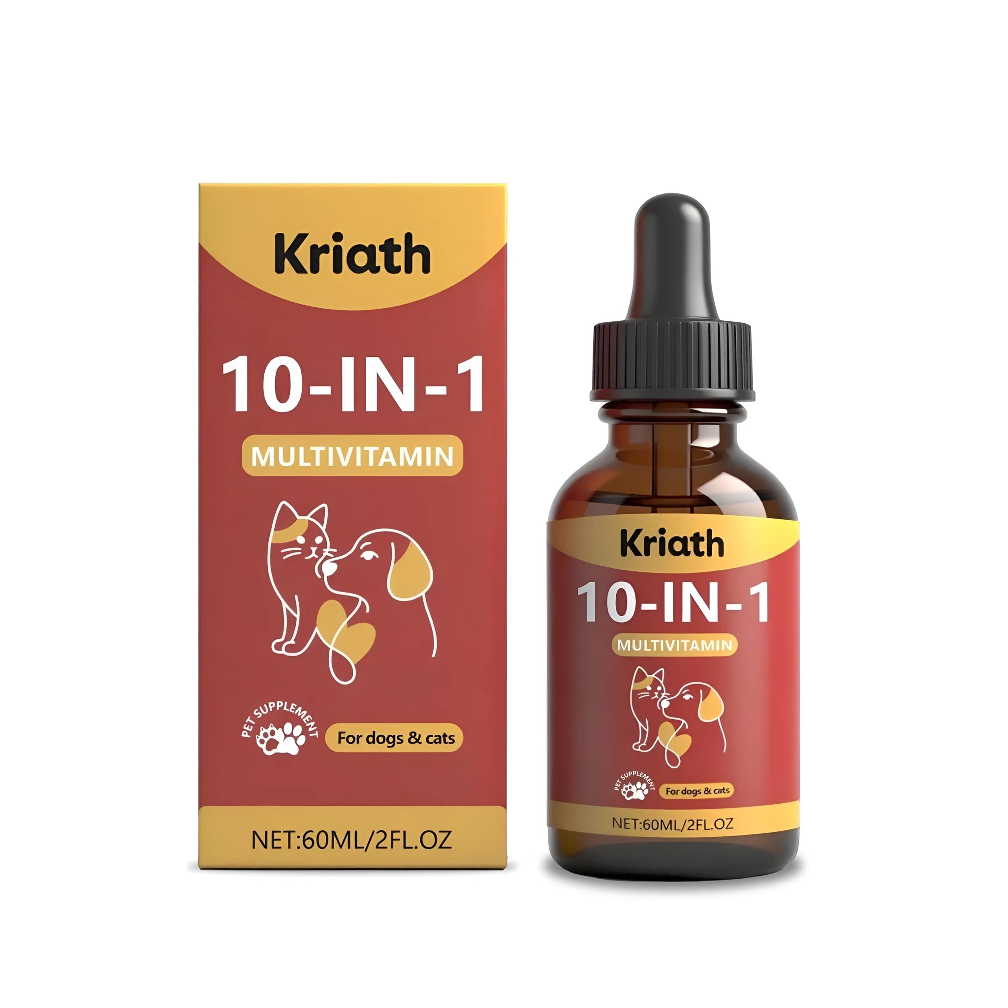 60 ml bottle of pet multivitamin oral liquid supplement with glucosamine and cranberry.