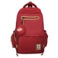Large capacity nylon school backpack for middle school students in street trend style with curved shoulder straps