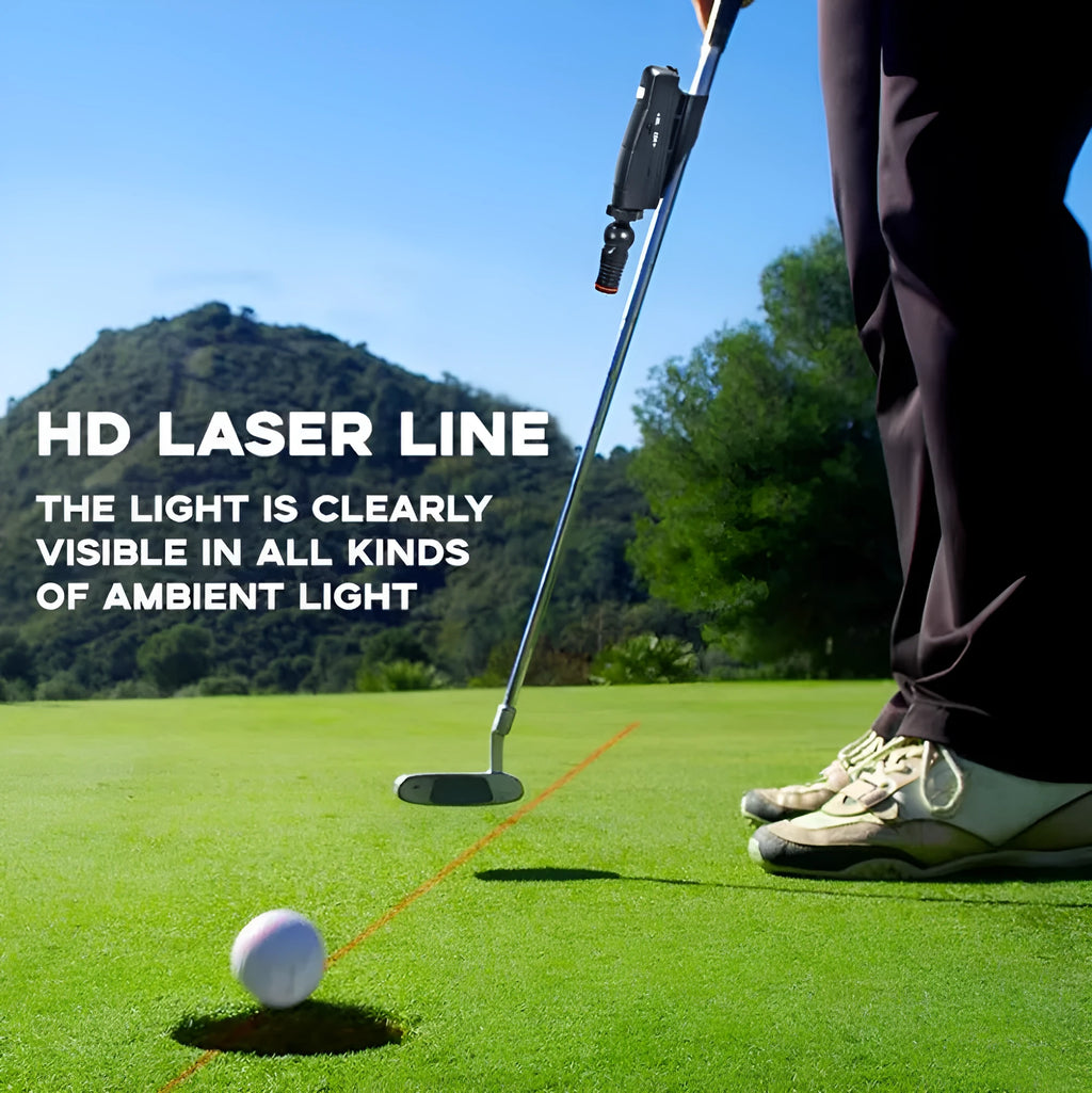 Black golf laser aiming sight instrument for putting practice alignment training