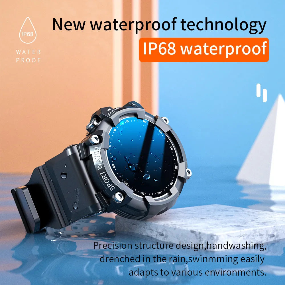 ATTACK 3 smart sports watch with round colour screen and black TPU strap