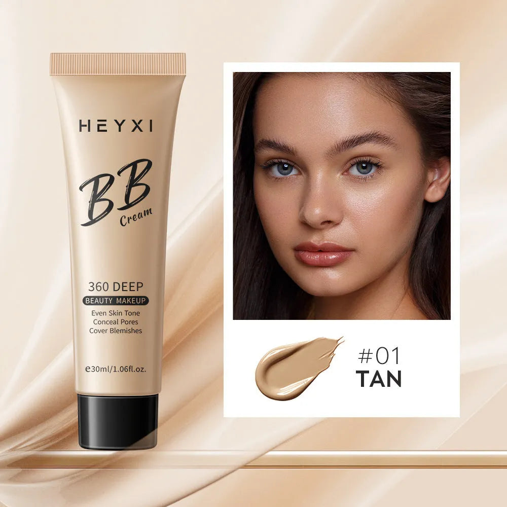 Waterproof sweat-proof BB cream foundation in four colour shades 01 02 03 04 for all skin types