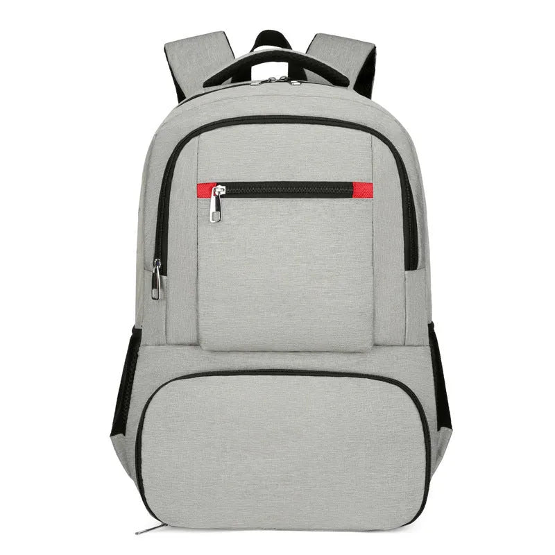 Large insulated Oxford cloth picnic backpack with curved straps, shown in light grey colour.