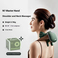 Hand shoulder cervical oblique muscle massager in N7 moss green colour with USB cable