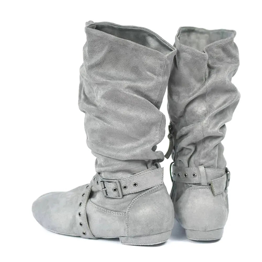 Ladies flat heel pointed toe canvas line dance boots in multiple colours