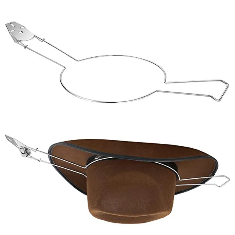 Brown chrome-plated iron car hat stand for interior vehicle coat and hat storage