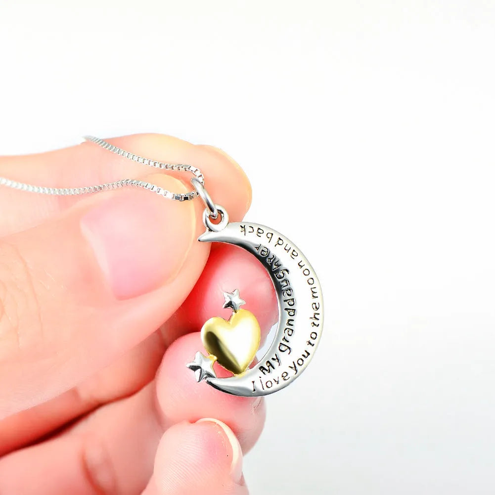 925 silver moon and star pendant necklace on 18 inch chain, pendant size 27x21mm