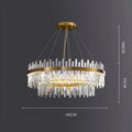 Adjustable height stainless steel LED crystal chandelier with multi-head fish-shaped design