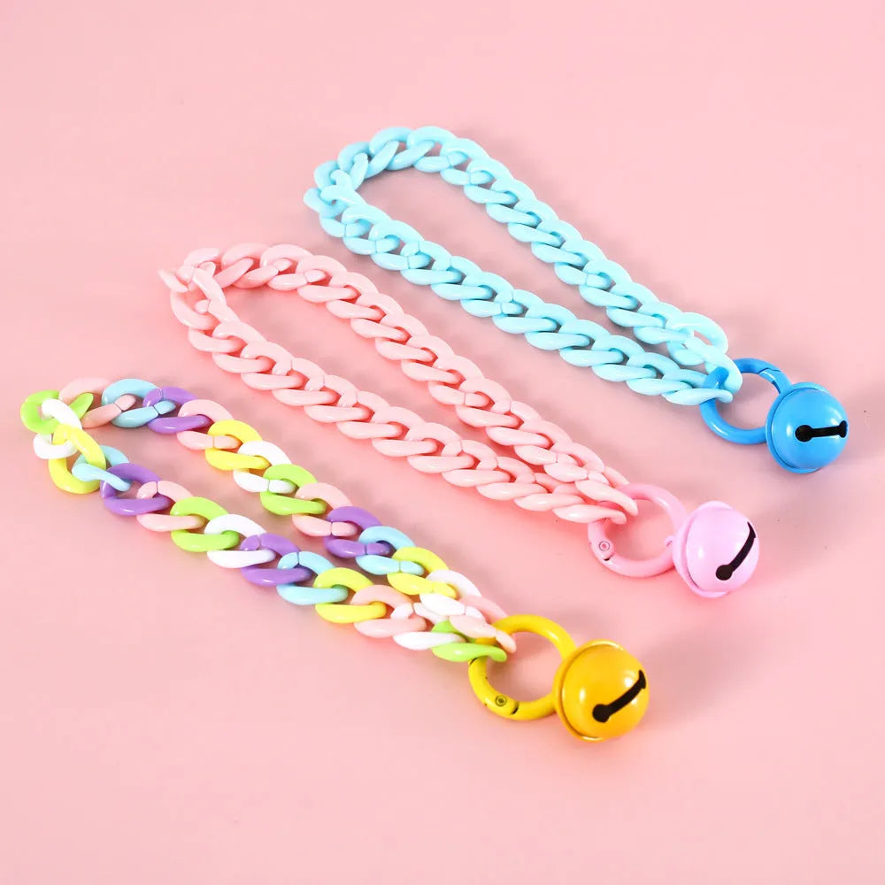 Plastic pet collar in macaron candy colours with adjustable S and M sizes for cats dogs rabbits