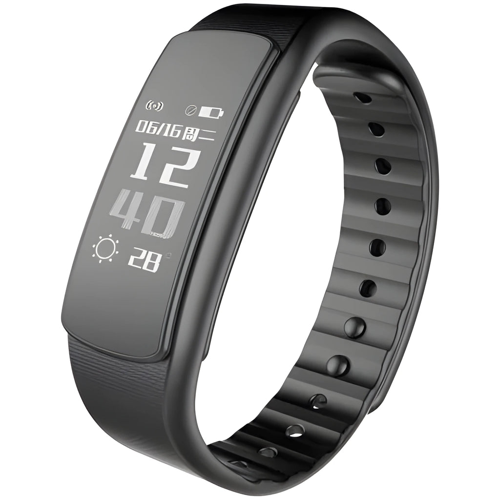 I6 smart sports bracelet with 0.96-inch colour screen and TPU wristband in black or green colours