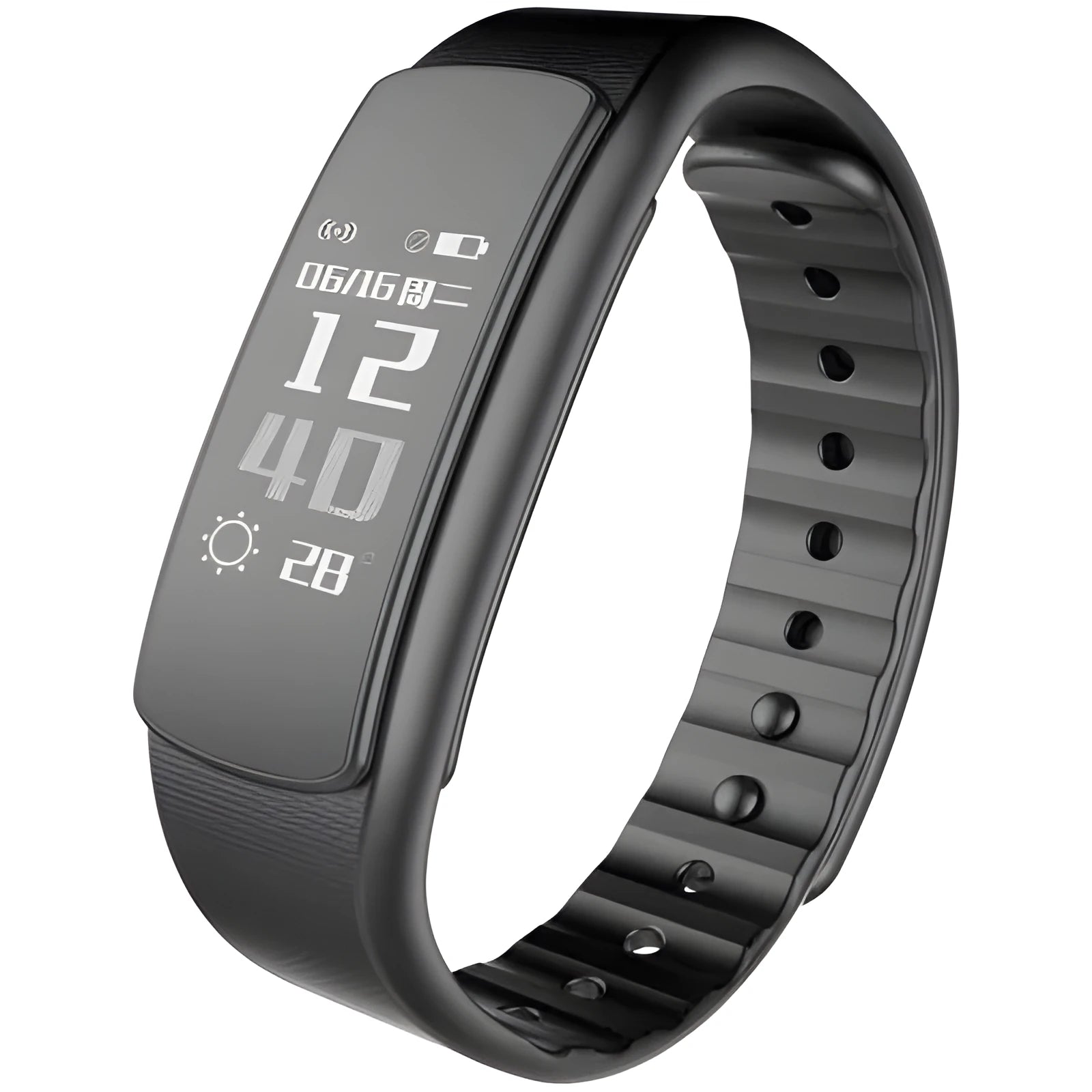 I6 smart sports bracelet with 0.96-inch colour screen and TPU wristband in black or green colours