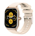 Bluetooth smart watch with full touch screen and silicone strap showing health monitoring functions
