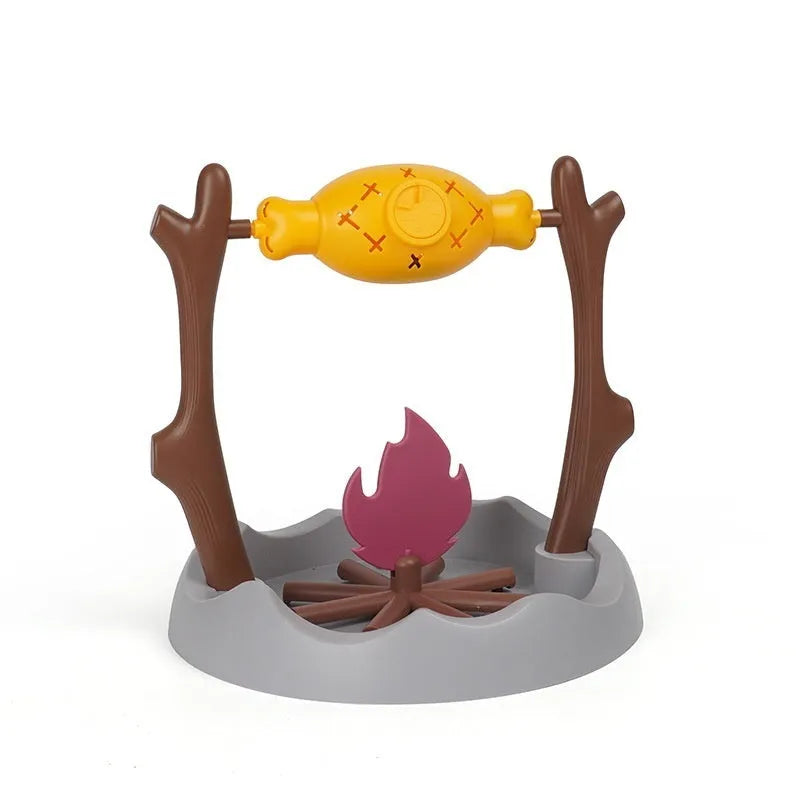 Barbecue themed plastic cat food tumbling feeder for interactive play and slow feeding